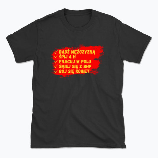 Męska koszulka - Pracuj w polu